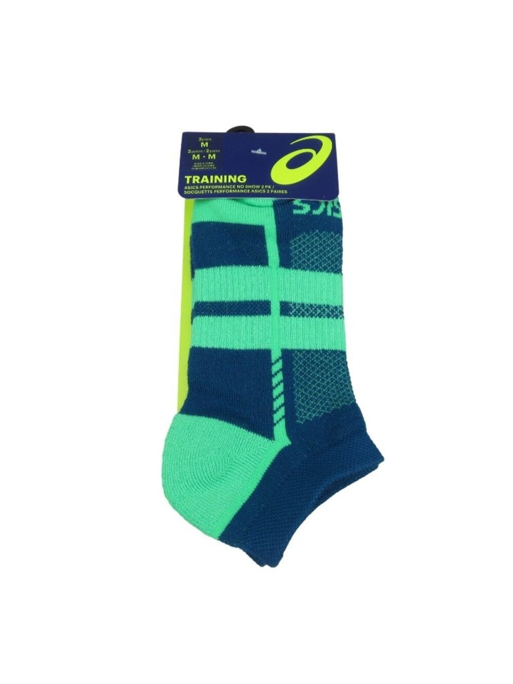 Asics Performance Speed No Show Women’s Socks Size Medium Sea Teal (2 Pairs) NEW